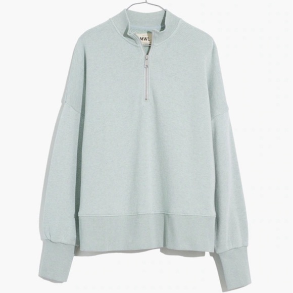 Madewell Tops - Madewell MWL Airyterry Half-Zip Tunic Sweatshirt